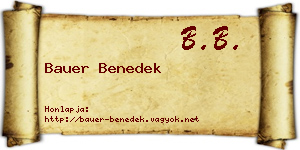 Bauer Benedek névjegykártya